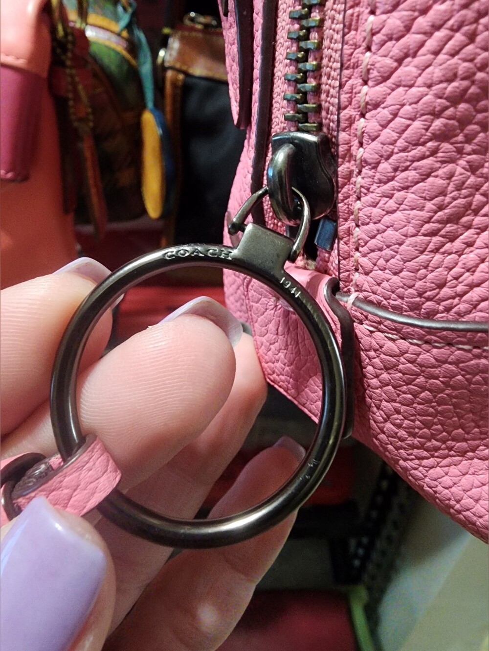 Coach Keith Haring Limited Edition Pink Pebbled Leather Heart Embossed Crossbody - Picture 8 of 11